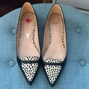 Black and Cream Polka Dot Flats
